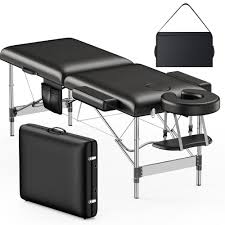 Foldable adjustable massage bed.