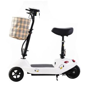 Two wheeled electric scooter.