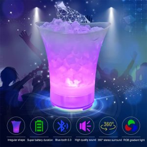 LED ICE Bucket with rechargeable Bluetooth speaker