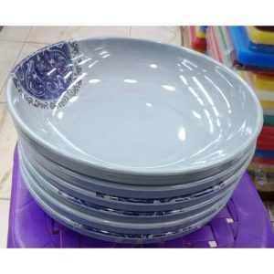 6 Pieces Thick Melamine Plates Soup Bowls Heavy Duty Plates Mid Sized