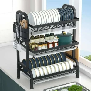 Kitchen 3tier rack black