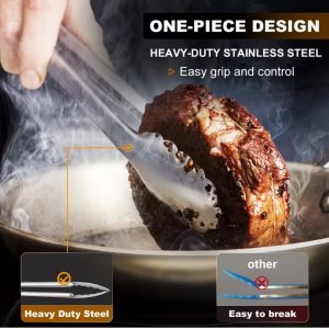 Locking adjustable Tongs, Buffet, stainless steel heavy duty kitchen cooking tongs.