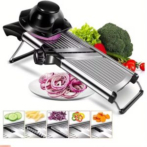 Mandoline  food slicer, Adjustable mandoline slicer for kitchen, stainless steel mandolin vegetable chopper.
