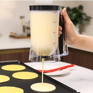 Chef Buddy pancake Butter dispenser -4-cup butter dispenser with squeeze handle for pancakes.
