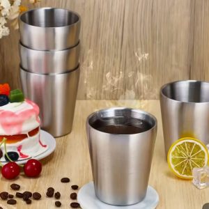 12 pcs stainless steel heavy duty steel cups 12oz pint cup tumbler, premium metal drinking glasses.