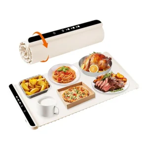 Bleutty Food Warming Mat.Share Food Warming Mat for Food, Electric Warming Tray with 7 Adjustable Temp, Fold..