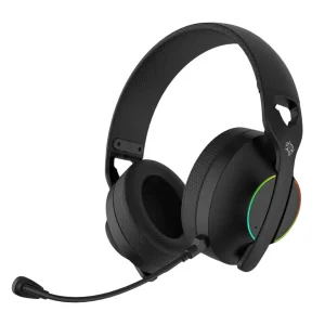 Porodo Triple-Mode Gaming Headphone 2.4G, Bluetooth Wired / Noise-Canceling Microphone / Adjustable Headband / Low-Latency – Black