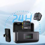 Go-Des GD-WS307 2in1 Noise Cancelling Wireless Lavalier Microphone with Type-C and Lightning Charging Port Black