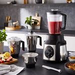 Geepas 5 In 1 Mixer Grinder Juicer, Blender-Black/Silver