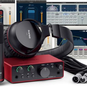 Focusrite Scarlett Solo 4th Gen USB Audio Interface, for the Guitarist, Vocalist, or Producer — High-Fidelity, Studio Quality Recording, and All the Software You Need to Record