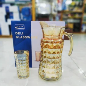 Golden Jug and Glass 7 piece Golden water Glass were