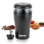 Geepas Coffee Grinder – GCG41022, 150w Powerful Motor, Durable Jar, Plastic Housing and Stainless Steel Blade, Ergonomic Grip, Press Down Operation, Black