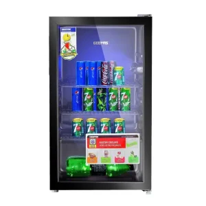 Geepas 120 L Showcase Chiller- GSC1223, Quick Cooling with Low-E Glass Door, Low Noise and Low Voltage Consumption, Equipped with Wire Shelves