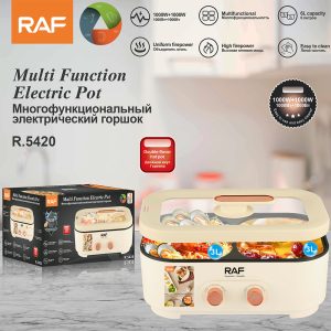 RAF R.5420 6L Big Capacity 2 in 1 Multifunctional Electric Hot Pot Professional Electric Grill and Hot Pot
